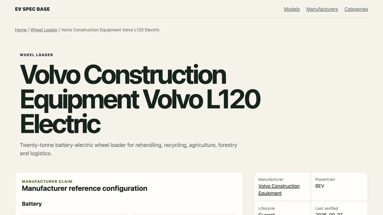 EV Spec Base: Electric Commercial Vehicle & Machinery Catalog: media 2